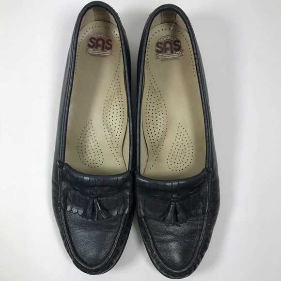 SAS Comfort Tassel Loafers Shoes Flats Moccasin Casual Slip On Navy 8.5 - Picture 2 of 8